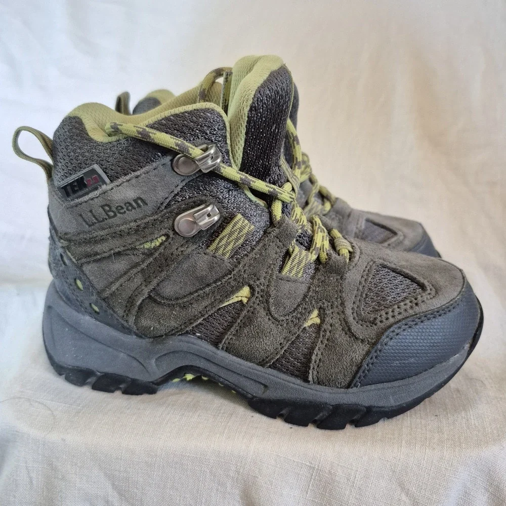 LL Bean Kids' Size 12 Trail Model High Top Hiking Boots TEK 2.5 Waterproof Suede